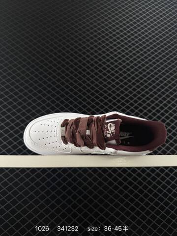 Nike Air Force 1 07 White Burgundy 36-45 5 Casual - Unisex (BS-74549)