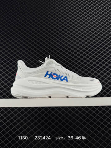 HOKA ONE ONE Bondi 9 Light Grey White Blue EU 36-46 Running Shoe Running Sneakers Unisex BS-86368