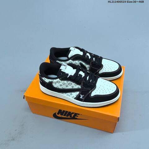 Nike Air Jordan 1 x Travis Scott White Black Teal 36 46B Lifestyle - Women's (BS-65929)