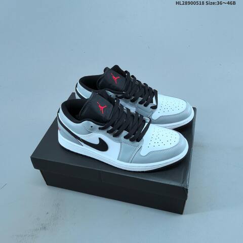 Nike Air Jordan 1 Low White Black Blue 36 46B Casual - Women's (BS-65936)