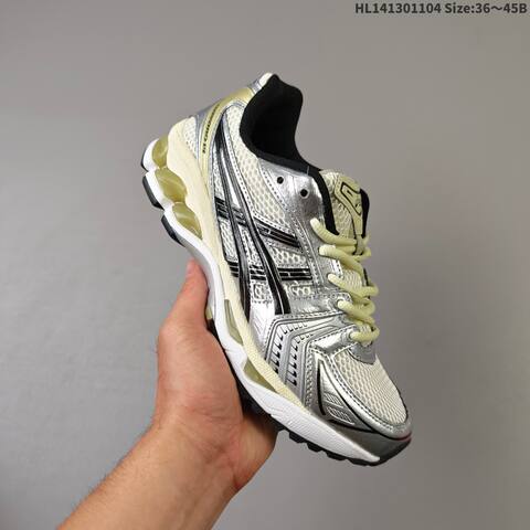 ASICS GEL-KAYANO 14 Black Silver Cream EU 36-45 Running Shoe Running Sneakers - Unisex (BS-69325)