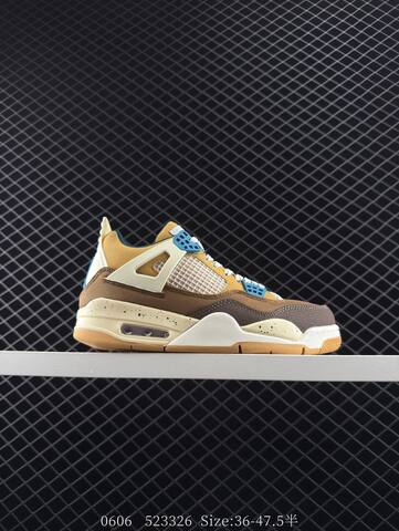 Jordan Air Jordan 4 Retro Brown Tan Cream Blue White EU 36-47 5 Basketball Shoe - Unisex (BS-81252)