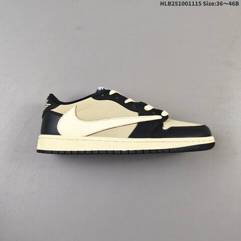 Nike Air Jordan 1 Low OG x Travis Scott Black Sail Cream 36 46B Casual - Women's (BS-63672)