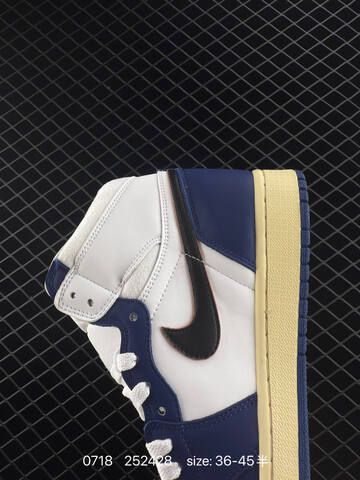 Jordan Air Jordan 1 Retro High OG White Navy Black Pale Yellow EU 36-45 Basketball Shoe - Unisex BS-81048