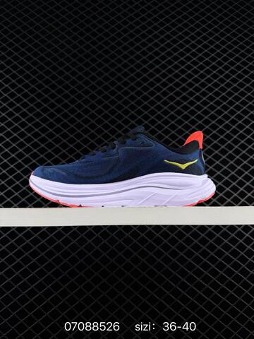 HOKA ONE ONE Clifton 10 Navy Blue Black Red White EU 36-40 Running Shoe Running Sneakers Unisex BS-86167