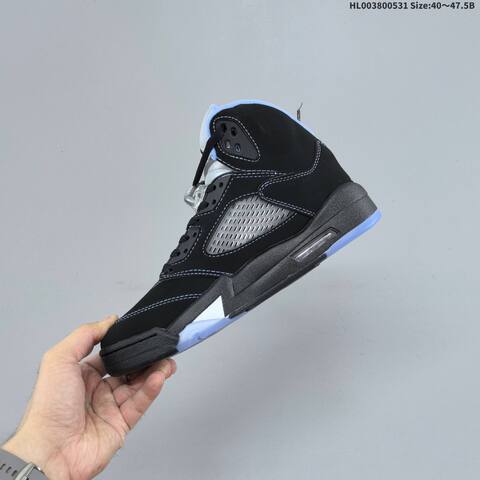 Jordan Air Jordan 5 Retro Black University Blue Silver EU 40 47 5 Basketball - Men's (BS-65839)