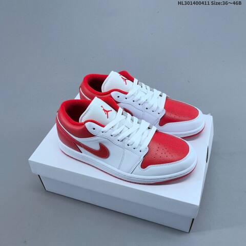 Jordan Air Jordan 1 Low White Red EU 36-46 Basketball - Unisex (BS-66237)