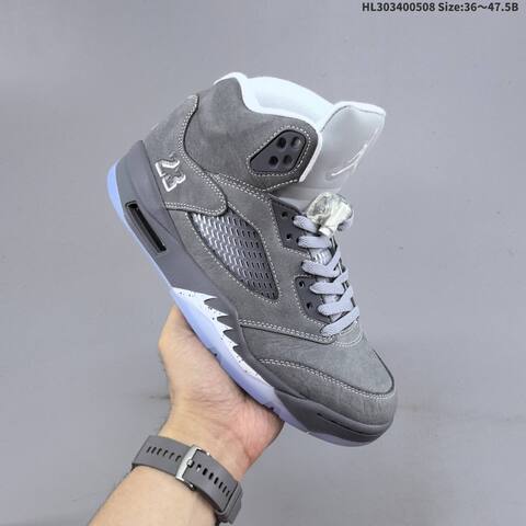 Jordan Air Jordan 5 Retro Wolf Grey White EU 36-47 5 Basketball - Unisex BS-66009
