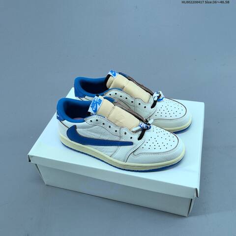 Jordan Travis Scott x Fragment Design x Air Jordan 1 Low OG Sail Blue Black EU 36-48 5 Casual - Unisex (BS-66156)