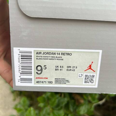 Jordan Air Jordan 14 Retro 487471-160 White Red Black EUR 43 Basketball Shoe - Men s BS-87329
