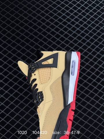 Jordan Air Jordan 4 Retro Tan Black White Red EU 36-47 Basketball Shoe - Unisex BS-80476