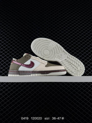 Nike SB Dunk Low Pro Beige Olive Green White Burgundy Dark Brown With Leopard Print Accents EU 36-47 Half Sizes Available Skate - Unisex (BS-72005)