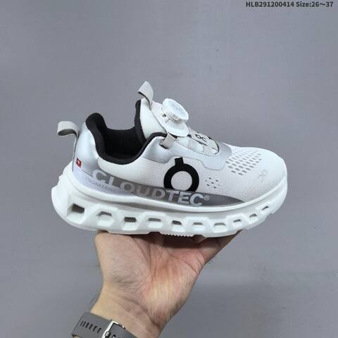On Cloudtec Kids Black White Silver EU 26-37 Running Shoe - Women s BS-60740