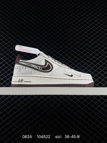 Nike Air Force 1 07 LV8 SS1979-022 Off White Dark Brown Silver Red EU 36-45 Sneaker - Unisex BS-70616
