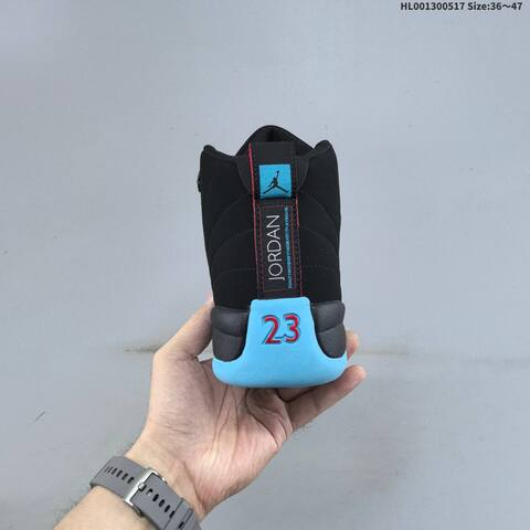 Jordan Air Jordan 12 Retro Black Gamma Blue Red 36 47 Basketball - Unisex (BS-65942)