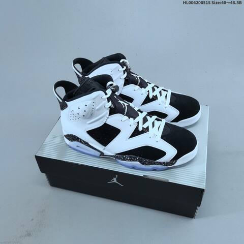 Jordan Air Jordan 6 Retro Black White With Speckled Oreo Accents 40 48 5 Basketball - Men's (BS-65968)