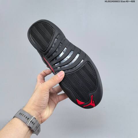 Jordan Air Jordan 12 Retro Black Red 40 48B Basketball - Men's (BS-65819)