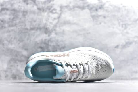 HOKA Rincon 4 White Light Blue Rose Gold Running Shoe Running Sneakers (BS-59413)