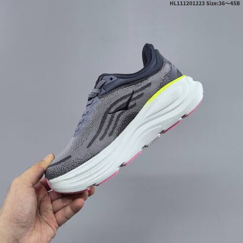 HOKA ONE ONE Bondi 9 Grey Navy Neon Yellow Pink White EU 36-45 Running Shoe Running Sneakers Unisex BS-69422