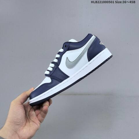 Jordan Air Jordan 1 Low Aluminum White Navy EU 36 45 Casual - Unisex (BS-66059)