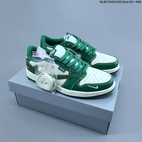 Jordan Air Jordan 1 Low x Travis Scott Green White EU 36-45 Basketball - Unisex (BS-67180)
