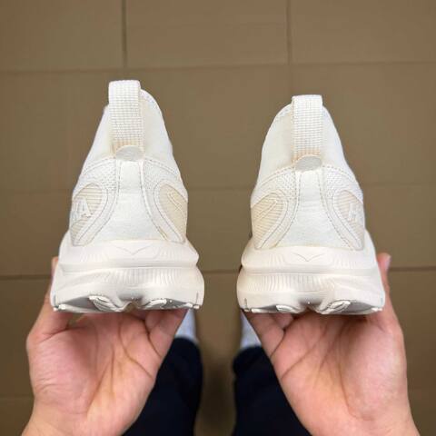 HOKA ONE ONE Kawana Off White Cream Running Shoe Running Sneakers (BS-86895)