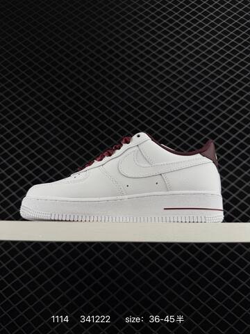 Nike Air Force 1 07 Low White Burgundy 36-45 Lifestyle - Unisex (BS-74213)