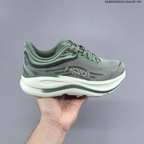 HOKA Bondi 9 Sage Green White Pale Yellow EU 36-45 Running Shoe Running Sneakers Unisex BS-69407