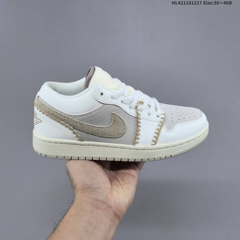 Jordan Air Jordan 1 Low White Brown Red Gold Animal Print EU 36-46 Lifestyle - Unisex (BS-67233)