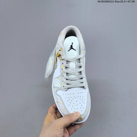 Jordan Air Jordan 1 Low White Light Gray Gold 35 5 47 5 Lifestyle - Unisex (BS-66897)