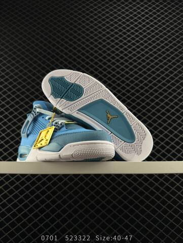 Jordan Air Jordan 4 Retro Light Blue White Gold EU 40-47 Basketball Shoe - Men s BS-81116