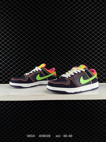 Nike SB Dunk Low Dark Purple Green Orange Pink White EU 36-46 Skate - Unisex (BS-70985)