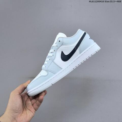 Jordan Air Jordan 1 Low White Light Grey Black 35 5-46 Casual - Unisex (BS-66171)