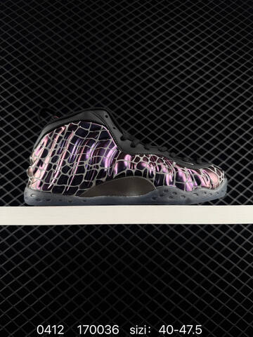Nike Air Foamposite One Light Smoke Grey White Black Visible All-white Light Grey Foamposite Plus Iridescent Purple Cracked Pattern Variant Shown EU 40-47 5 Basketball - Men's (BS-72158)