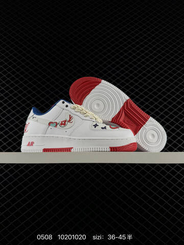 Nike Air Force 1 07 White Blue Black Red EU 36-45 Casual - Unisex (BS-71598)