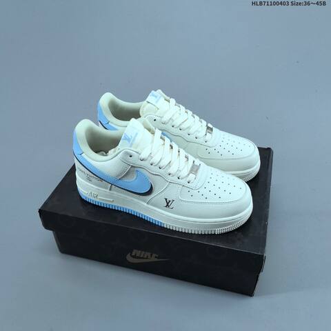 Nike Air Force 1 07 LV8 Off White Black Light Blue EU 36-45 Sneaker - Unisex BS-60961
