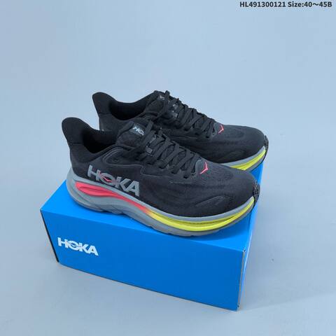 HOKA Clifton 10 Off White Burgundy Yellow Teal EU 36-40 Running Shoe Running Sneakers Unisex BS-69397