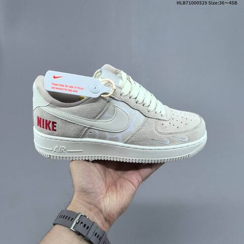 Nike Air Force 1 07 Low Beige White Red EU 36-45 Sneaker - Unisex BS-60063