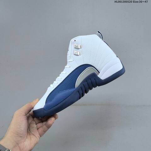 Jordan Air Jordan 12 Retro White French Blue Navy 36 47 Basketball - Unisex (BS-65914)