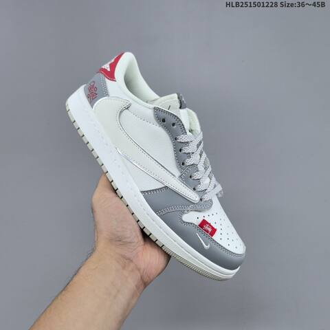 Nike Air Jordan 1 White Gray Red EU 36-45 Casual - Unisex (BS-67224)