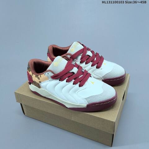 Jordan Session White Burgundy Brown Cow Print 36 45 Lifestyle - Unisex (BS-67127)
