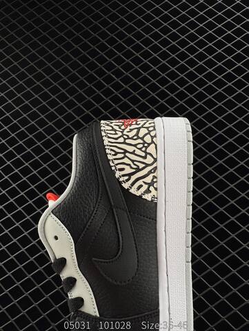 Jordan Air Jordan 1 Phat Low 338145-062 Black White Red Cement Print EU 36-46 Sneaker - Unisex BS-81274