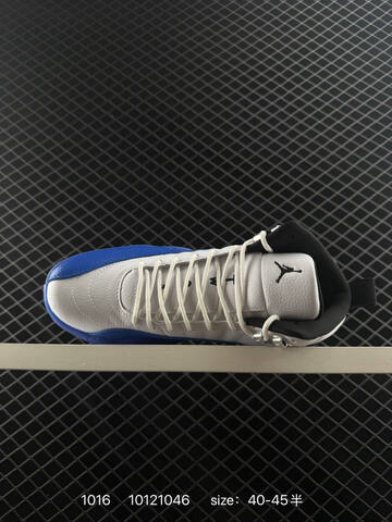 Jordan Air Jordan 12 Retro White Blue Black EU 40-45 Basketball Shoe - Men s BS-80507