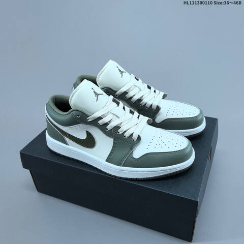Jordan Air Jordan 1 Low OG White Olive Green EU 36-46 Casual - Unisex (BS-67019)