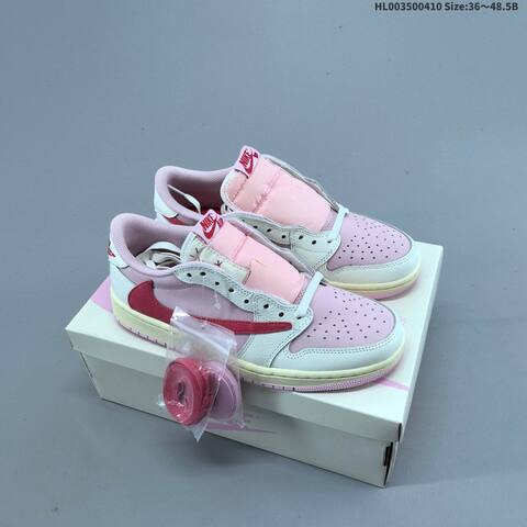 Nike Air Jordan 1 Low Pink White Red 36 48 5 Casual - Unisex (BS-66262)