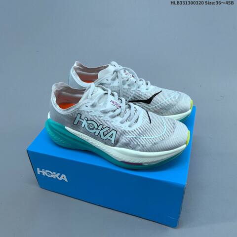 HOKA ONE ONE Mach X Coral Pink Cyan White Black EU 36-45 Running Shoe Running Sneakers - Unisex (BS-69378)