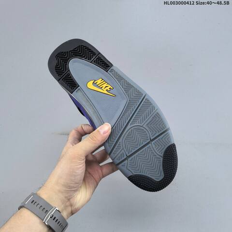 Jordan Air Jordan 4 Retro OG Imperial Purple Black Grey Yellow 40 48 5 Basketball - Men's (BS-66226)