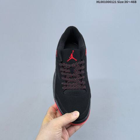 Jordan Air Jordan 4 Retro Flight Court Black Red 36 46B Basketball - Women's (BS-66903)