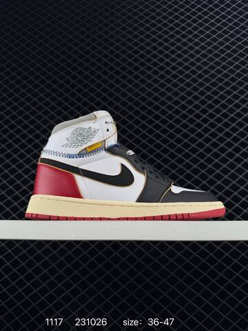 Jordan Air Jordan 1 Retro High Union Los Angeles White Black Red Cream Grey EU 36-47 Basketball Shoe - Unisex BS-80252