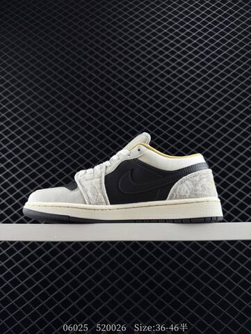 Jordan Air Jordan 1 Low SE Light Grey Black White Yellow EU 36-46 Sneaker - Unisex (BS-81150)